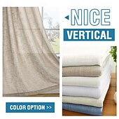 cheap Curtains &amp; Drapes-Linen Curtains Linen Looking Curtains for Living Room Burlap Linen Textured Light Filtering Nickel Grommet Curtains Bedroom Curtains 2 Panel Sets Privacy Added