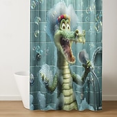 Недорогие Душевая занавеска-Занавеска для душа с крючками 180 см*180 см (70"*70") Полиэстер washable водонепроницаемая рисунок в ванной комнате декор для ванной с животными крокодил