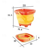 cheap Beach &amp; Outdoor Toys-3 Packs Foldable Pail Bucket 2L Silicone Collapsible Easter Buckets for Kids Multi Purpose for Fun Summer Activities Camping Gear Beach Essentials