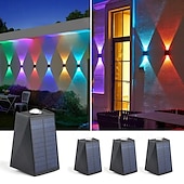 voordelige Wandverlichting buiten-4 stuks zonne-wandlampen IP65 waterdicht, op- en neerwaartse verlichting, landschapsverlichting voor thuis, garage, veranda, tuin, terras, vakantiedecoratie