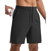 economico Pantaloni corti da corsa-Per uomo Shorts da corsa pantaloncini sportivi Estate Esterno Vestibilità regolare Asciugatura Rapida Tasca con cerniera Pantaloncini Coulisse Elastico in vita Grigio scuro Nero Cotone Caccia