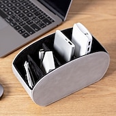 preiswerte Aufbewahrung &amp; Organisation-Fernbedienungs-Organizerbox aus PU-Leder, multifunktionaler Make-up- und Schreibtisch-Organizer, Aufbewahrungsbox für Zuhause mit Fächern für Wohnzimmer und Schlafzimmer