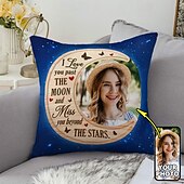 abordables Oreillers personnalisés-Housse de Coussin Personnalisée Ajoutez votre image Idée Cadeau Amour Éternel Cadeau Personnalisé Design Photo Image Housse de Coussin Décontractée 1 pièce Sur Mesure