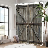 baratos Cortinas de Banho-Cortina de Chuveiro com 12 Ganchos 180cm*180cm(70&quot;*70&quot;) Poliéster Lavável à Máquina à Prova d&#039;Água com Padrão de Porta Falsa Vintage