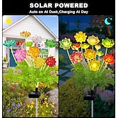 baratos Luzes de paisagem-1 lâmpada de encaixe para simulação solar de suculentas para áreas externas, jardim de pátio, caminho de gramado, lâmpada de paisagem, lâmpada decorativa, presente para entusiastas de jardinagem