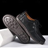 levne Pánské tenisky-pánské šněrovací boty z umělé kůže - stylové a pohodlné, ideální pro podnikání - příležitostné příležitosti a přechody z kanceláře do večera