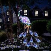cheap Landscape Lights-1 Pc Outdoor Solar Waterproof Metal Peacock Glass Ball Plug in Light 31.5Inch Courtyard Garden Park Lawn Path Landscape Light Festival Wedding Party Atmosphere Decoration Light