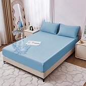 abordables Parures de draps-Protector de matelas imperméable Housse de matelas ajustée Protéger le lit Reine Pleine Roi Housse de lit protectrice douce Draps ajustés respirants confortables Protection à 5 côtés contre les