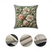 preiswerte Blumen- und Pflanzenstil-Vintage Pastoral Dekorative Kissenbezüge 4PC Weicher quadratischer Sofakissenbezug Kissenbezug für Schlafzimmer Wohnzimmer Sofa Stuhl