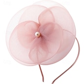 baratos Chapéus e Fascinators-chapéus fascinators para mulheres, elegantes chapéus derby com faixa de cabeça e presilha de cabelo para festa de casamento e noiva