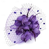 billiga Hattar och fascinators-fascinators hatt för kvinnor teparty headpiece bröllop cocktail blomma mesh fjädrar hårklämma 20-tal flapper fascinators