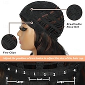 economico Parrucche trendy sintetiche-Parrucca Lativ nera mista castana con frangia, parrucche corte e ondulate per donne, lunghezza spalle, ricce, caschetto lungo 14 pollici, per cosplay di Halloween, uso quotidiano per feste