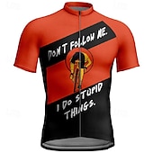 billige Herretrøyer-Herre Sykkeltrøyer Kortermet Sykkel T-skjorte Jersey med 3 baklommer Fjellsykling Pustende Hurtigtørkende Anatomisk design Vidje Rød Mørkegrå Oransje Grafisk sport Klær