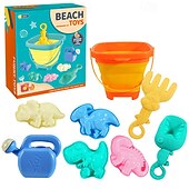 8 Pack Collapsible Foldable Beach Sand Buckets and Shovels Set - Beach Toys for Kids with Sand Molds Silicone Beach Sand Pails for Travel Kids and Toddlers4