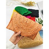 olcso Keresztpántos táskák-női szőtt szalmából készült crossbody táska - boho nyári kuplung állítható vállpánttal strandruhákhoz, üdülőruhákhoz és hétköznapi viseletekhez