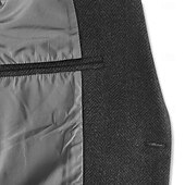 abordables chaqueta-Blazer de tweed retro vintage para hombre, blazer de espiga, chaqueta deportiva, talla grande, botonadura sencilla, dos botones, negro, champán, burdeos, azul