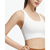 economico Reggiseni sportivi &amp; gilet-Per donna Reggiseno Il giro Top reggiseno Crisscross Back Comodo Traspirante Rete Semplice Sport Abbigliamento sportivo Nero Bianco Yoga Fitness Casuale