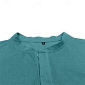 preiswerte Basic-T-Shirts-Herren T Shirt Henley Hemd T-Shirt Kurzarmshirt Kurzarm Henley Sommer Frühling Einfach Mode Designer Basic Knöpfe Urlaub Straße Ausgehen Schwarz Blau Grün Top T-Shirt für Herren