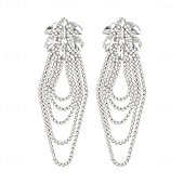 economico Orecchini-Per donna Orecchini a perno Orecchini a cerchio Frangia con nappe Verticale Prezioso Moda Personalizzato Artistico Diamanti d&#039;imitazione Orecchini Gioielli Argento / Oro Per Matrimonio Feste Balli di