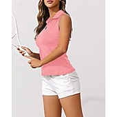 cheap Women&#039;s Shirt-US Open Women&#039;s Workout Tank Top Sport Shirt Sports Tank Top Tank Top Sleeveless Zipper Quick Dry Tennis Golf Pickleball Zip Collar Solid Colored Tank Back Black White Pink Spandex Tennis Clothing