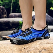 preiswerte Sneaker für Herren-Herren Sneaker Barfußschuhe Upstream-Schuhe Canyoning PU Leder Netz Bequem Rutschfest Atmungsaktiv Schnürung Rot + Grau Blau Grau Sommer Frühling