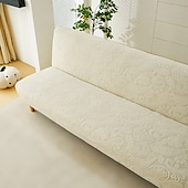 ieftine Futon Sofa Cover-țesătură jacquard husă canapea extensibilă fără brațe huse canapea protector elastic husă bancă