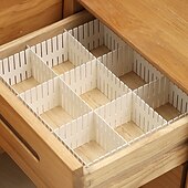 cheap Clothes Drawer Organizers-12pcs Adjustable Drawer Organizer Dividers, Plastic Drawer Separator Inserts, DIY Customizable Drawer Storage Bins for Socks, Underwear, Accessories, Closet and Office Organization