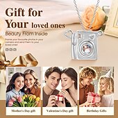 levne Pro ženy-personalizovaný náhrdelník s fotoaparátem, nejlepší dárek na míru pro ni, jedinečné personalizované šperky pro maminku, manželku nebo přítelkyni – ideální na Den matek, Valentýna, Vánoce,