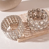 economico Braccialetti-Bracciale zirconia stile vintage classico goccia moda vintage trendy cromo gioielli argento  argento 2 per festa di matrimonio fidanzamento prom