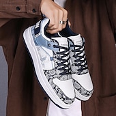 preiswerte Sneaker für Herren-Modische Herren-Sneaker – Retro-inspirierte Muster, Kunstledermaterial, ideal für Freizeitausflüge und Abenteuer in der Stadt
