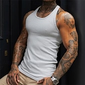 economico Canotte da palestra-Per uomo Canotta Maglietta smanicata Canottiera Maglietta senza maniche Senza Maniche Girocollo Estate Semplice Moda Designer Vacanza Streetwear Uscire Nero Bianco Vino Maglietta Top per Uomo