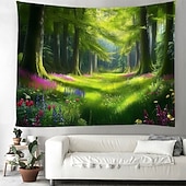 cheap Landscape Tapestry-Landscape Forest Hanging Tapestry Wall Art Large Tapestry Mural Decor Photograph Backdrop Blanket Curtain Home Bedroom Living Room Decoration