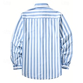 cheap Men&#039;s Button Up Shirts-Men&#039;s Shirt Summer Shirt Casual Shirt Beach Shirt Button Up Shirt Black Pink Sky Blue Gray Long Sleeve Stripe Lapel Vacation Hawaiian Button-Down Clothing Apparel Polyester Fashion Casual Comfortable