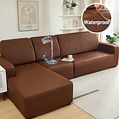 billige Sofa trekk-pu skinnsofa sofa pute slipcover vanntett elastisk sofatrekk loveseat sofa møbelbeskytter for stue