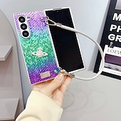 Χαμηλού Κόστους Samsung Θήκη-τηλέφωνο tok Για Samsung Galaxy Z Διπλώστε 6 Z Fold 5 Z Fold 4 Z Fold 3 Πίσω Κάλυμμα με λουράκι καρπού Ανθεκτική σε πτώσεις Ρετρό TPU PC