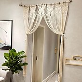 levne Záclony makrame a řetězce-Boho závěsy do dveří makramé římsa závěsné stěny domácké makramé tkané gobelíny dekorace závěsu s motýlem dělící stěna čelo postele svatební pozadí 35&quot; Š x 79&quot; D