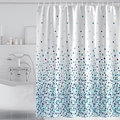 お買い得  シャワーカーテン-フック付きシャワーカーテン 180cm*180cm(70&quot;*70&quot;) ポリエステル 洗濯可能 防水幾何学的青紫パターン