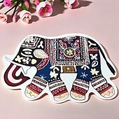 tanie Wycieraczki-Mandala Słoń Nieregularna Wycieraczka Matowa Mat do Kuchni Mat Podłogowy Antypoślizgowy Dywanik Odporny na olej Mat wewnętrzny zewnętrzny Wystrój Sypialni Mat do Łazienki Dywanik Przy Wejściu