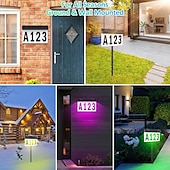 cheap Underwater Lights-1 Pc Outdoor Solar Adress Lights Wall Lights Rgb Color Changing Door Number Light Wall Mounted And Ground Plugged In Two Remote Control Methods For Controlling Street Signs, Porch Lighting