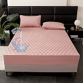 abordables Parures de draps-Protector de matelas imperméable Matelas matelassé Housse de matelas ajustée Protéger le lit Housse de lit épaisse Antidérapante Draps ajustés avec poche profonde Silencieux Hypoallergénique