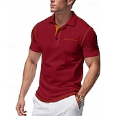 Herre Polo Golf skjorte Virksomhet Avslappet Klassisk Kortermet Mote Grunnleggende Helfarge Lomme Knapp ned Sommer Vår & Vinter Normal Retrorød Svart Hvit Navyblå Grønn Kakifarget Polo billige Klassisk poloskjorte for menn-Herre Polo Golf skjorte Virksomhet Avslappet Klassisk Kortermet Mote Grunnleggende Helfarge Lomme Knapp ned Sommer Vår & Vinter Normal Retrorød Svart Hvit Navyblå Grønn Kakifarget Polo