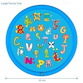 cheap Beach &amp; Outdoor Toys-68inch Outdoor Water Play Mat  Multi-Color Marine Life Design  Durable PVC Splash Pad with Sprinkler Features Non-Slip &amp; Inflatable  Ideal for Lawn and Garden Fun Water Toys