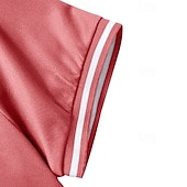 cheap Men&#039;s Classic Polo-Multi Packs 2pcs Men&#039;s Lapel Short Sleeves White+Pink Button Up Polos Golf Shirt Golf Polos Shirts Plain Vacation Daily Wear Polyester Summer