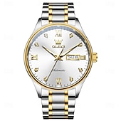cheap Mechanical Watches-OLEVS Men&#039;s Mechanical Watch, Minimalist Fashion, Automatic Self-Winding, Luminous Date Week, Waterproof Steel Watch