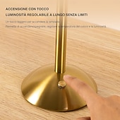 Недорогие Декоративные огни-Многофункциональная светодиодная настольная лампа 3 цвета с регулируемой яркостью, перезаряжаемая через USB прикроватная лампа для спальни, столовой, гостиной, офиса, общежития, ночник