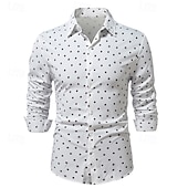 preiswerte Herrenhemd zum Knöpfen-Herren Hemd Sommerhemd Freizeithemd Strandhemd Knopfhemd Schwarz Weiß Marineblau Beige Langarm Grafik Revers Urlaub Hawaiianisch Button-Down Bekleidung Polyester Mode Lässig Bequem