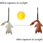 preiswerte Skulpturen-UV-Farbwechselndes Enten-Ornament zum Aufhängen im Spiegel, 3-Minuten-Solar-aktiviertes Auto-Accessoire, lichtbeständiges Hängedekor für Rückspiegel, Armaturenbrett, Geschenk für Autoliebhaber