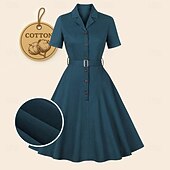 levne Šaty-Retro 50. léta Vintage šaty Koktejlky Houpací šaty Flare šaty Maškarní kostým Dámské Plesová maškaráda Večírek loučení se svobodou nevěsty Dospělé Šaty Šaty pro návrat domů
