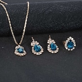 baratos Presentes-Conjunto de joias para presente para mulheres, colar elegante, brincos, anel em caixa de presente, presente perfeito para mãe, esposa, namorada, dia das mães, dia dos namorados, natal, aniversário