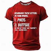 billige Morsomme T-skjorter for menn-Herre Morsom Slang T skjorte Kortermet T skjorte 3D-utskrift Crew-hals Skjorte Mote Daglig Fritid Gate Avslappet Daglig Svart Rød Blå Sommer Vår Klær S M L XL XXL XXXL